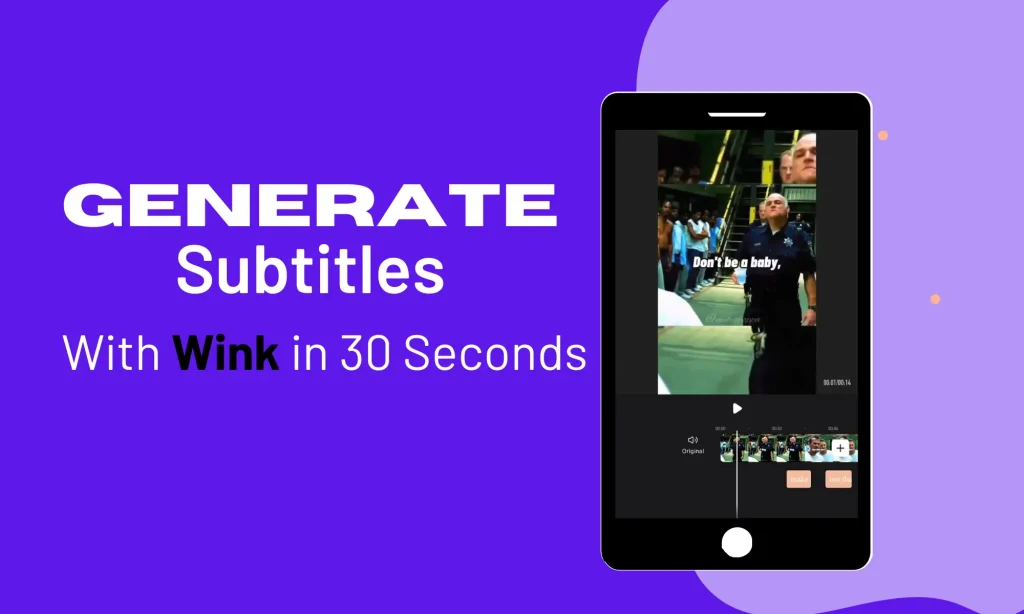 how to generate subtitles with wink