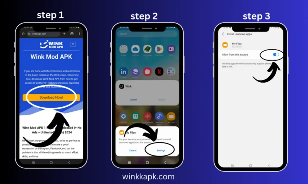 step by step guide to download wink mod apk